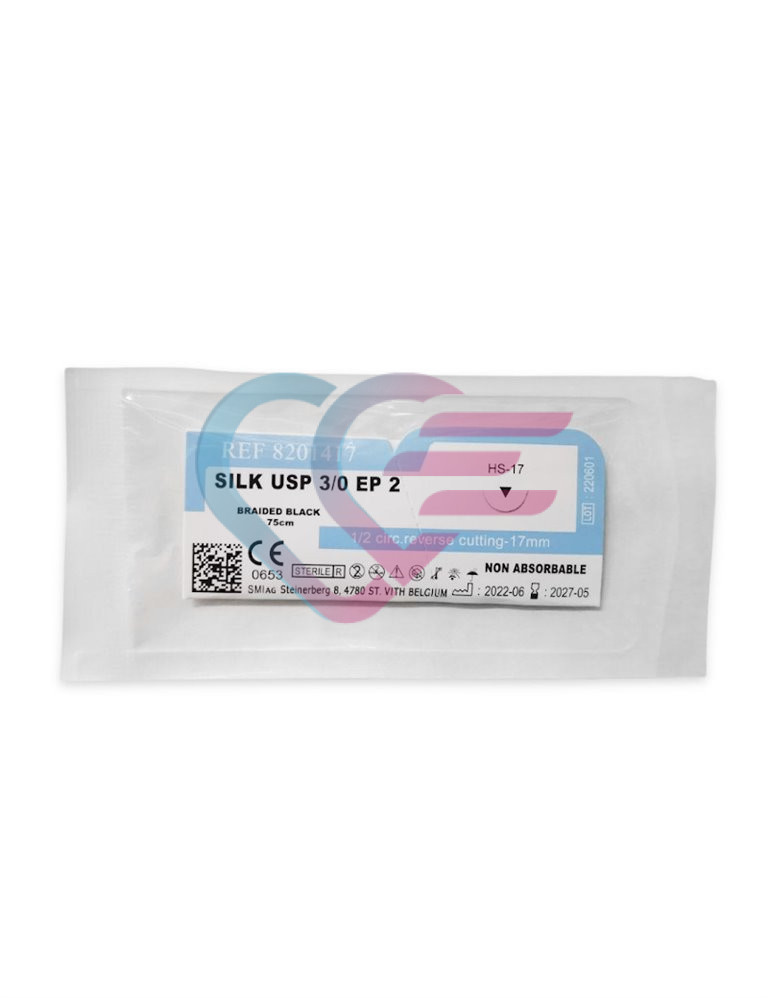 Konac silk black 75 cm 3/0 igla 1/2 17 mm