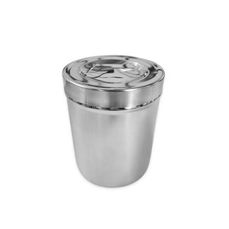 Posuda za vatu s poklopcem, 1 l, okrugla, fi 103 x 126 mm, inox